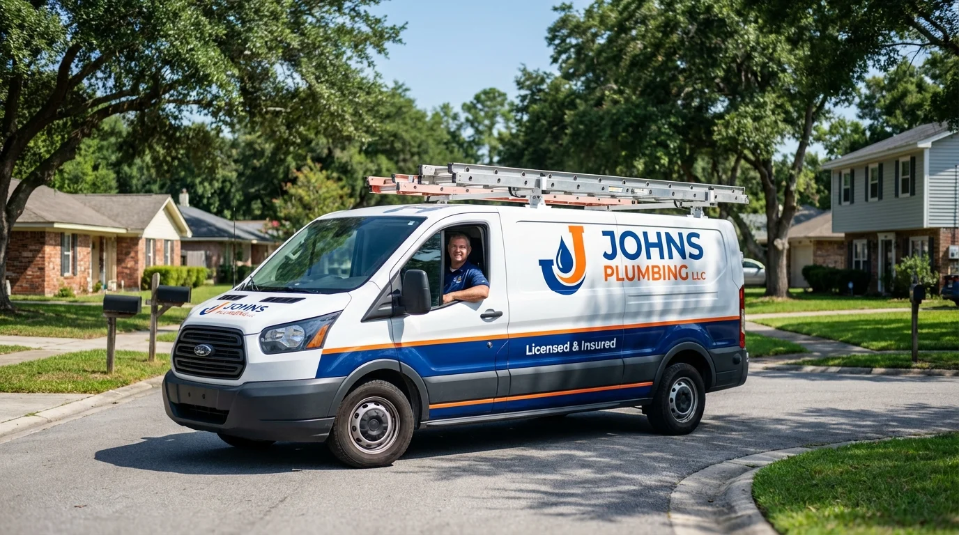 Johns Plumbing LLC service van in Mountain Grove, MO