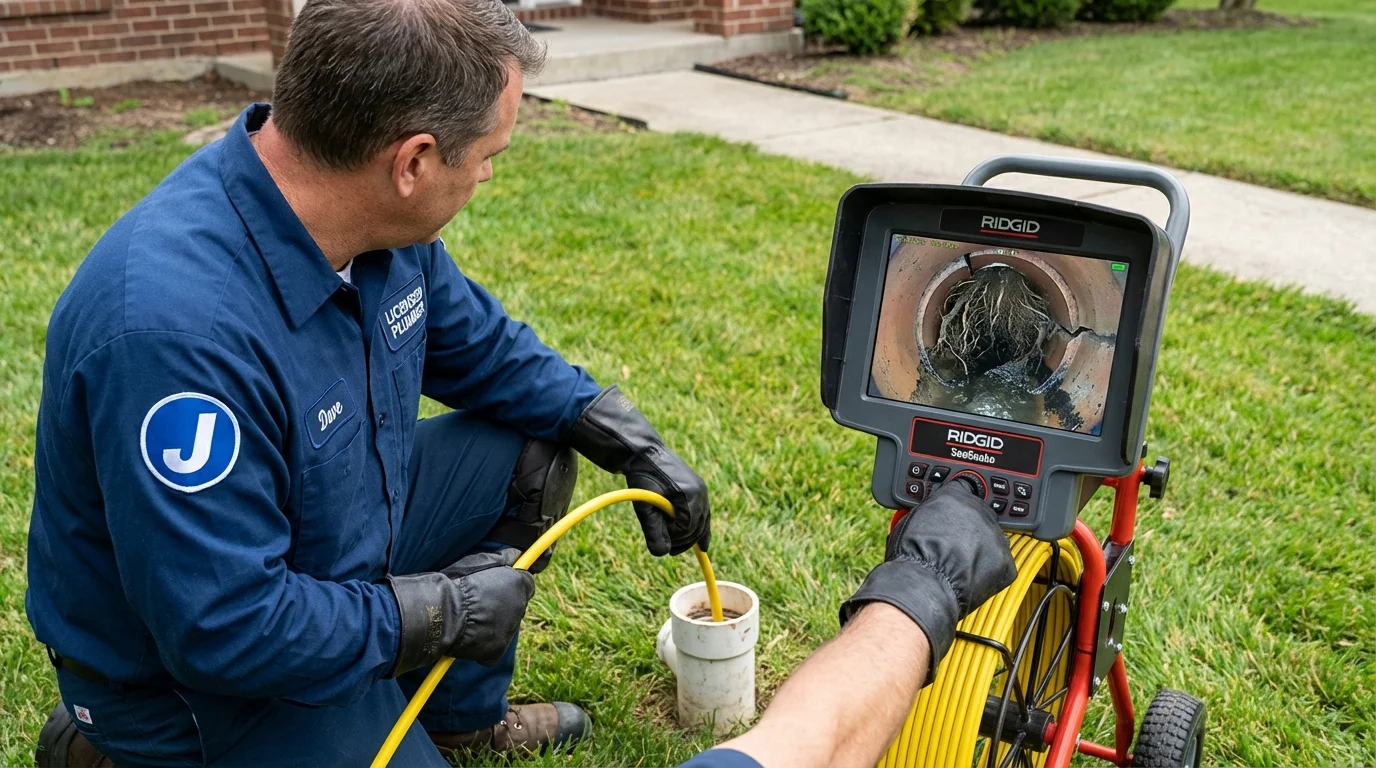 Sewer camera inspection being performed by Johns Plumbing LLC in Mountain Grove